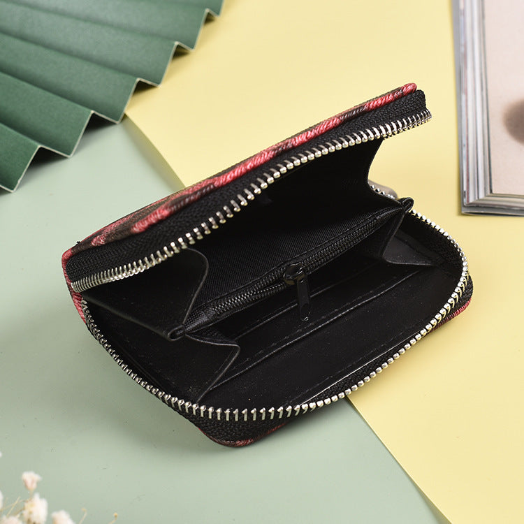 Wholesale Short Leopard Print PU Wristband Zipper Wallet