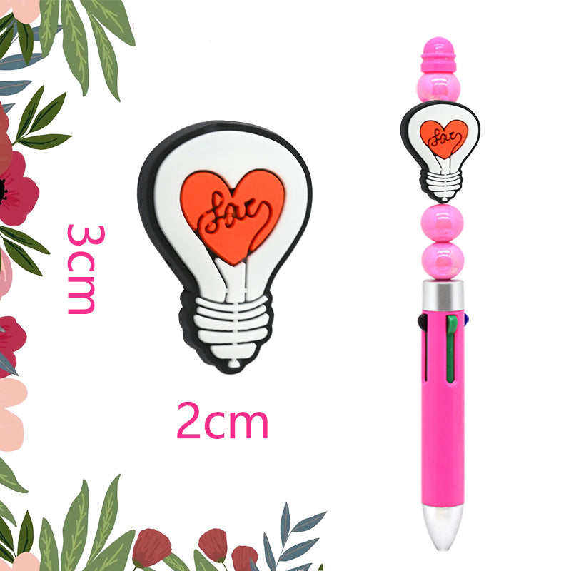 Wholesale Random100pcs LOVE  Beads Soft Rubber Focal Beads   Valentine' s Day