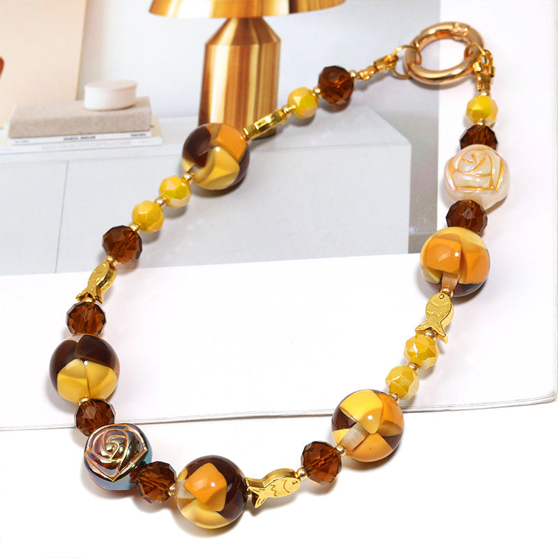 Wholesale Random 100pcs/pack  Translucent round beads with through holes  Acrylic Beads