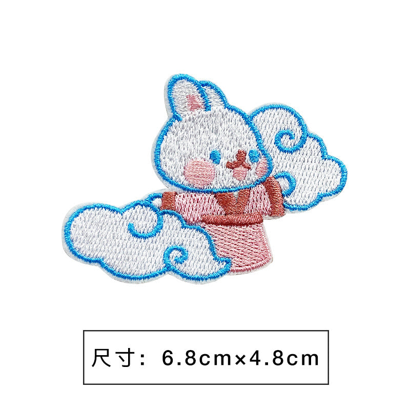 Wholesale Non Woven Fabric Cartoon Embroidered Patch Sticker For Towel DIY Accessory