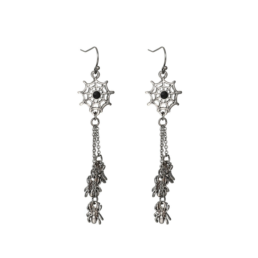 Wholesale Halloween Series Funny Spider Skull Earrings
