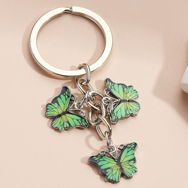 Wholesale Zinc Alloy Colored Butterfly Keychains