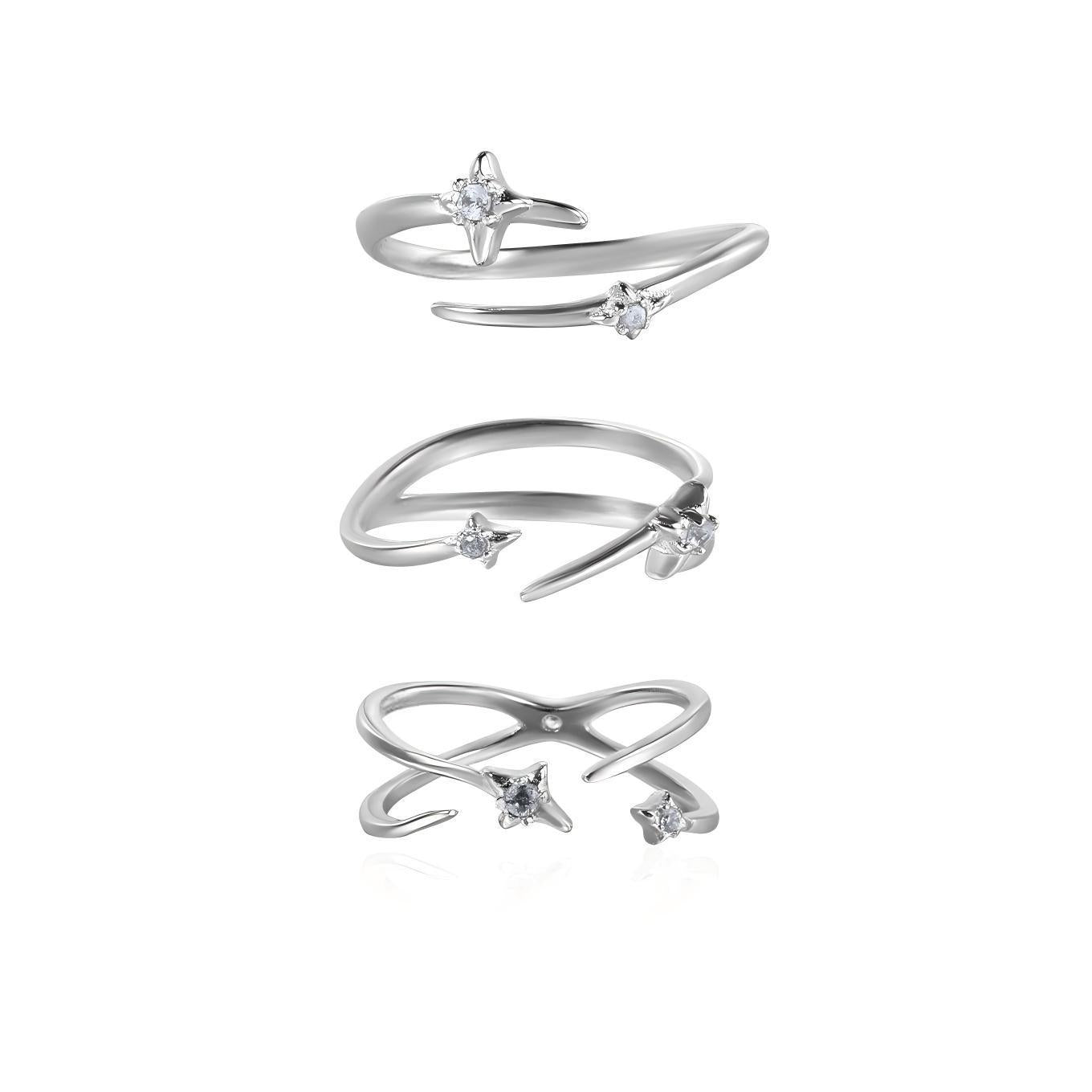 Wholesale Star orbit zircon non fading open ring