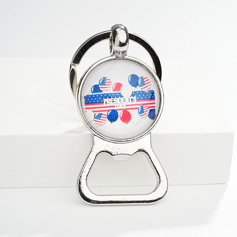 Wholesale American Flag Time Gem Father's Day Gift Wine Opener Metal Keychains