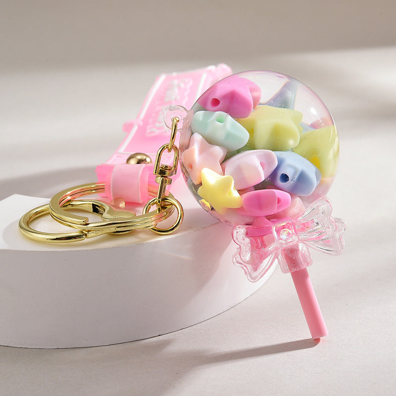 Wholesale Acrylic Quicksand Lollipop Keychain