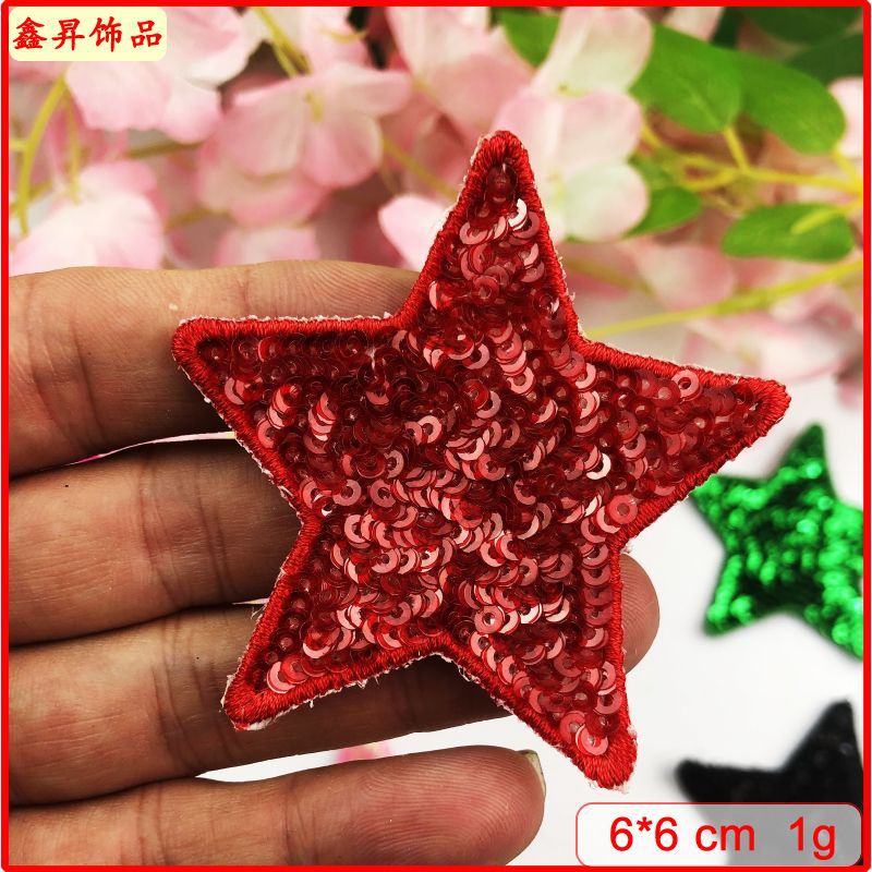 Wholesale Love Star Towel Embroidered Bead Sequin Cloth Stickers Badge Chest Badge Patch FS
