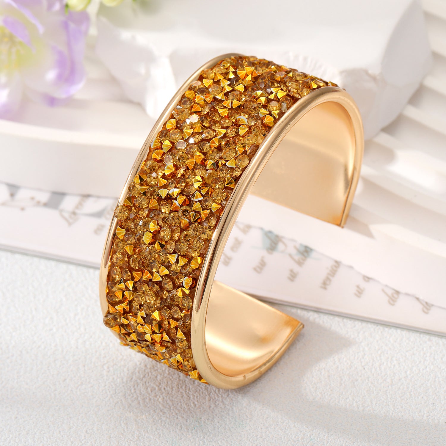 Wholesale Colored Crushed Stone Alloy Bracelet