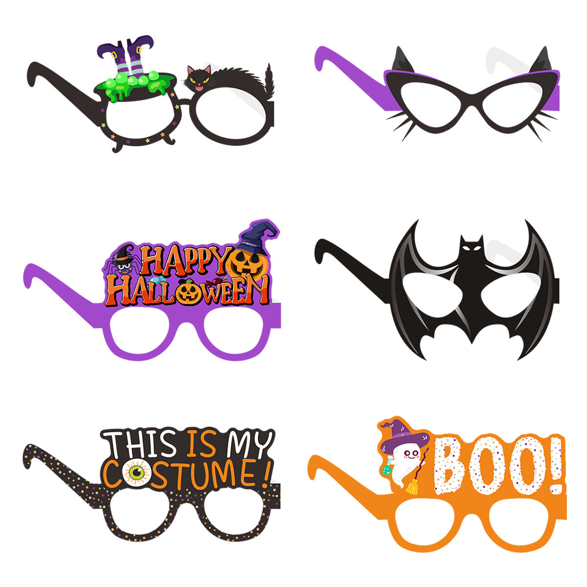 Wholesale of New Pumpkin Bat Ghost Paper Glasses for Halloween