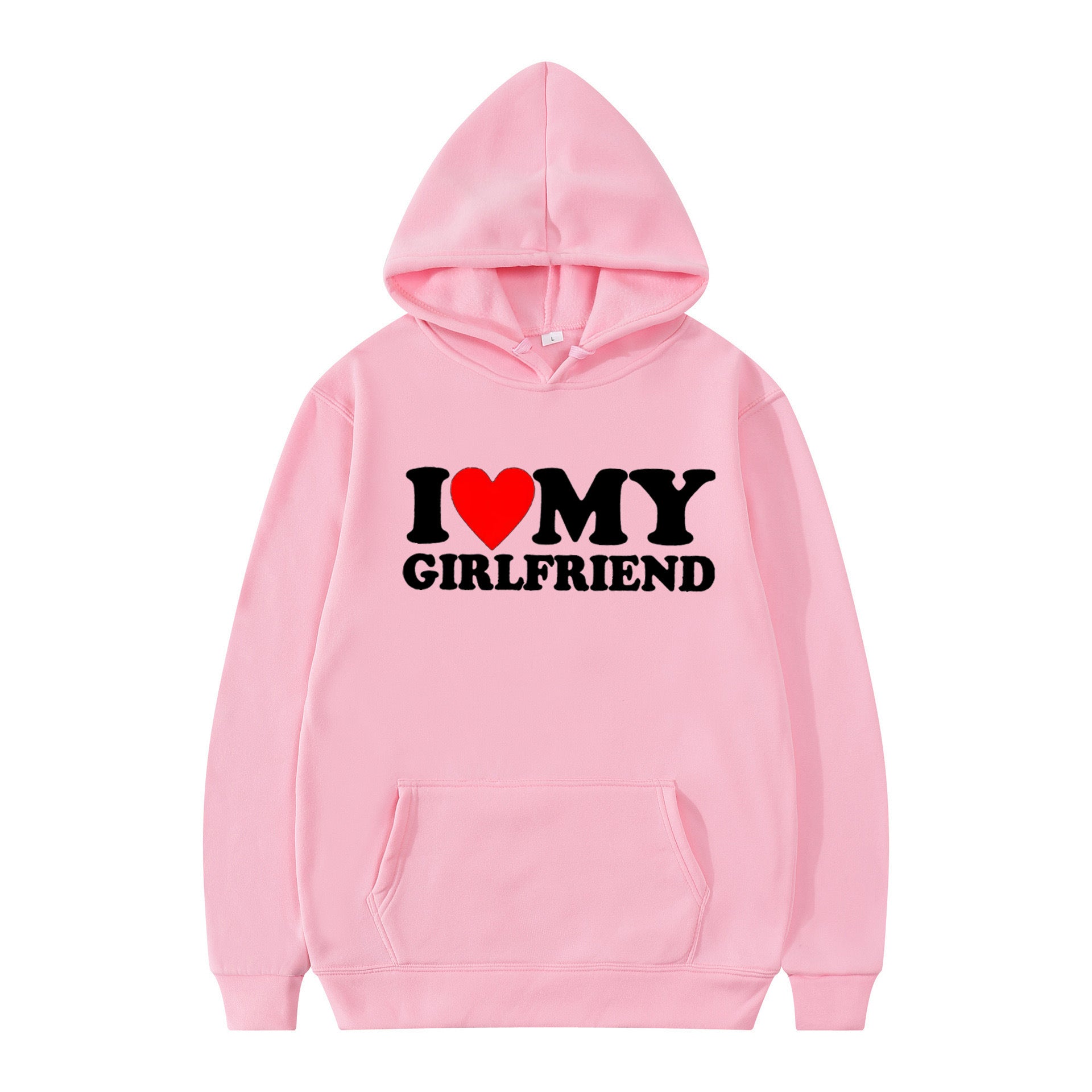 Wholesale Valentine's Day I Love My Boyfriend Girlfriend Print Hoodie