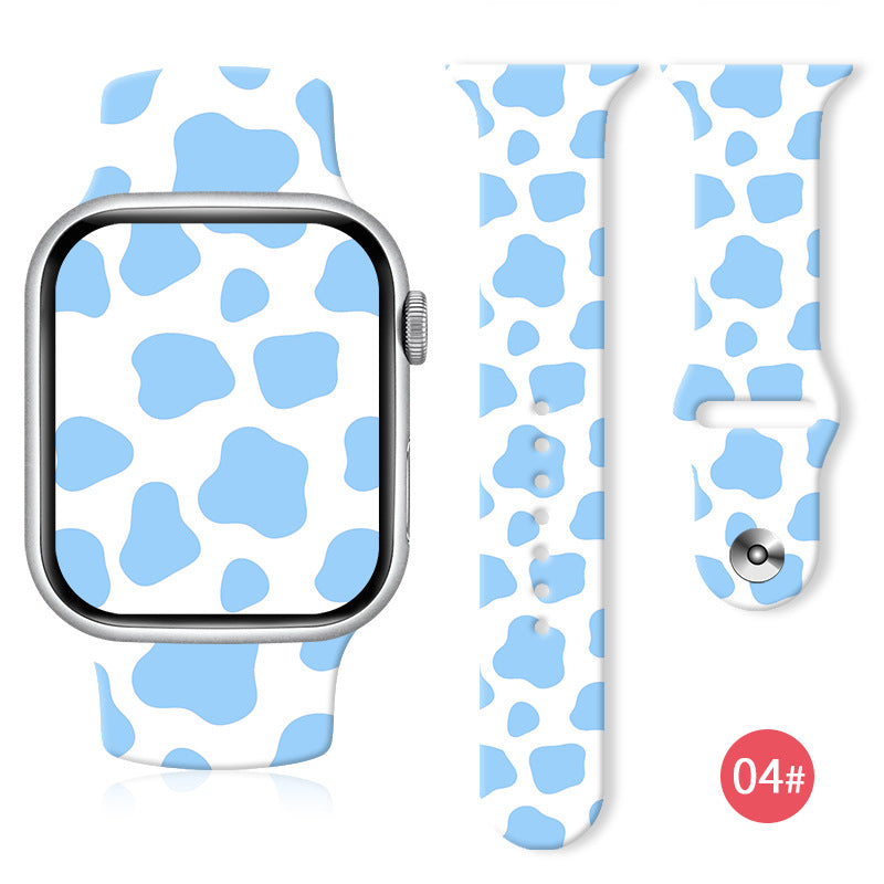 Wholesale Cow Color Block Silicone Printing Watch Strap