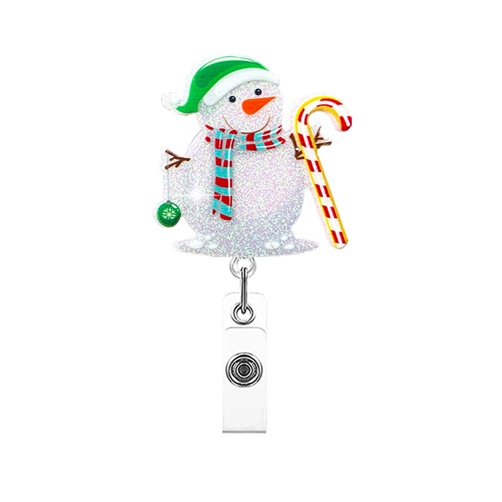 Wholesale Christmas Santa Claus Sparkling Pink Snowman Elk Flower Ring Acrylic Emblem Scroll Retractable Keychain