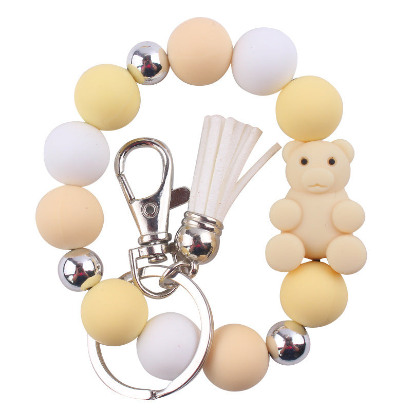 Wholesale Cartoon Animal Bear Silicone Bracelet Keychain