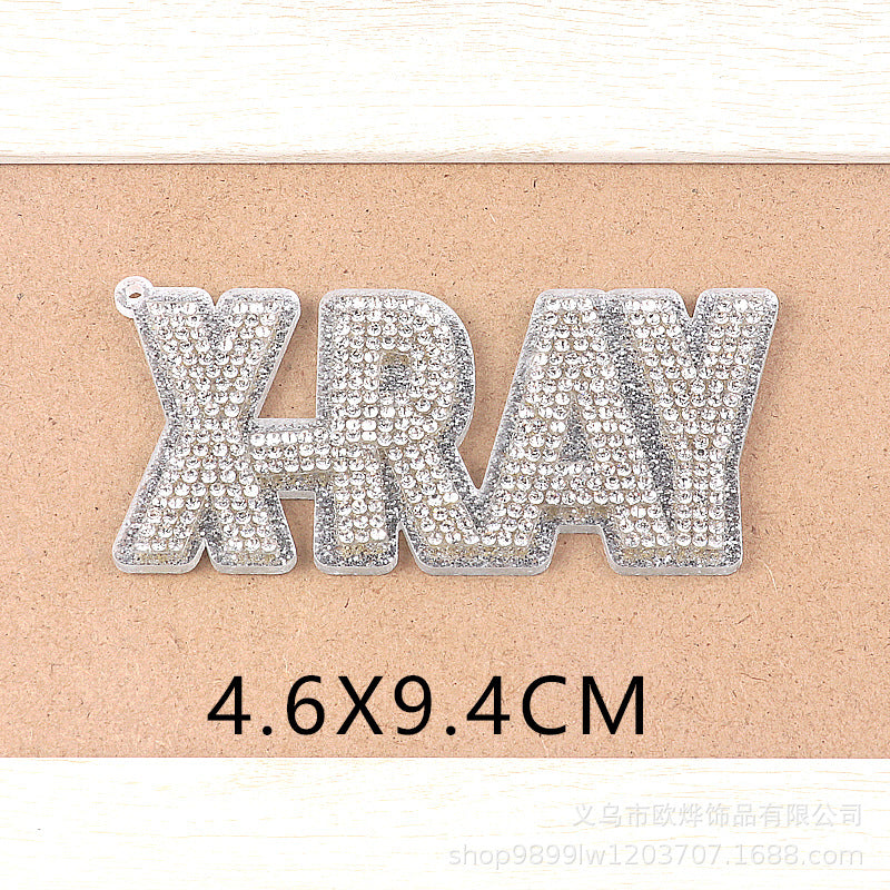 Wholesale Glitter Cartoon Letter  Acrylic DIY Patches