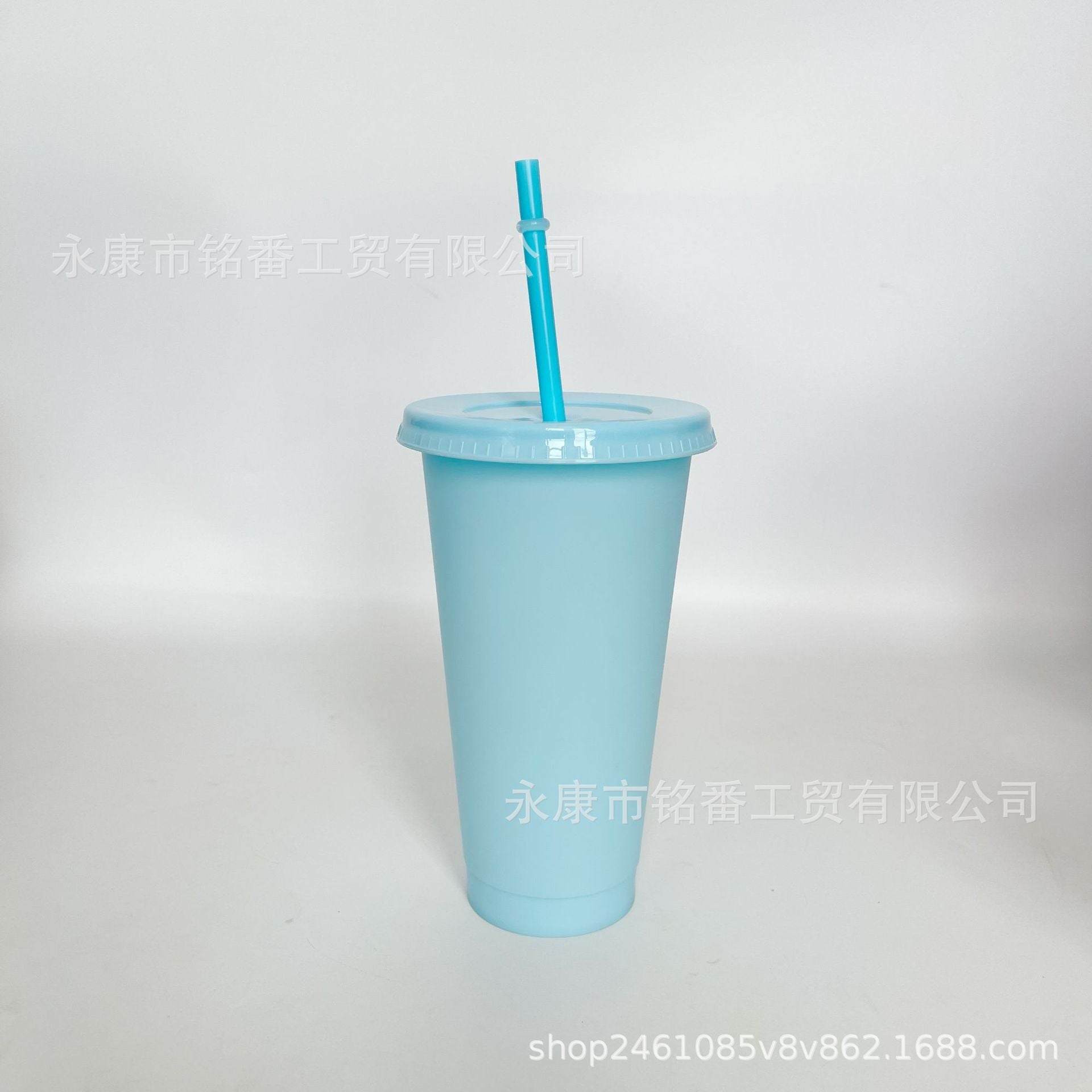 Wholesale 5pcs 24OZ solid color PP plastic large capacity 710ml straw cup