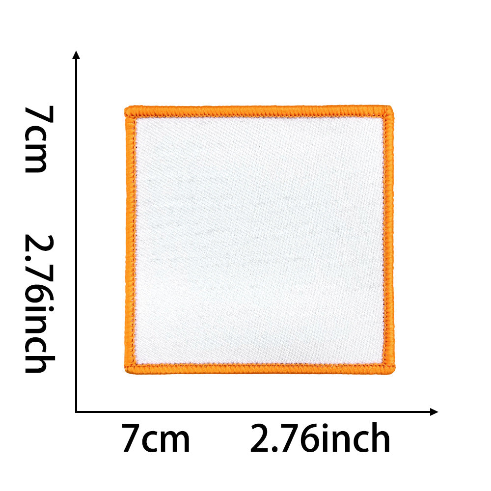 Wholesale Polyester Square Embroidered Badge Blank DIY Cloth Patch 10 Piece Hot Melt Glue For Shoes Hats Boutique Accessory