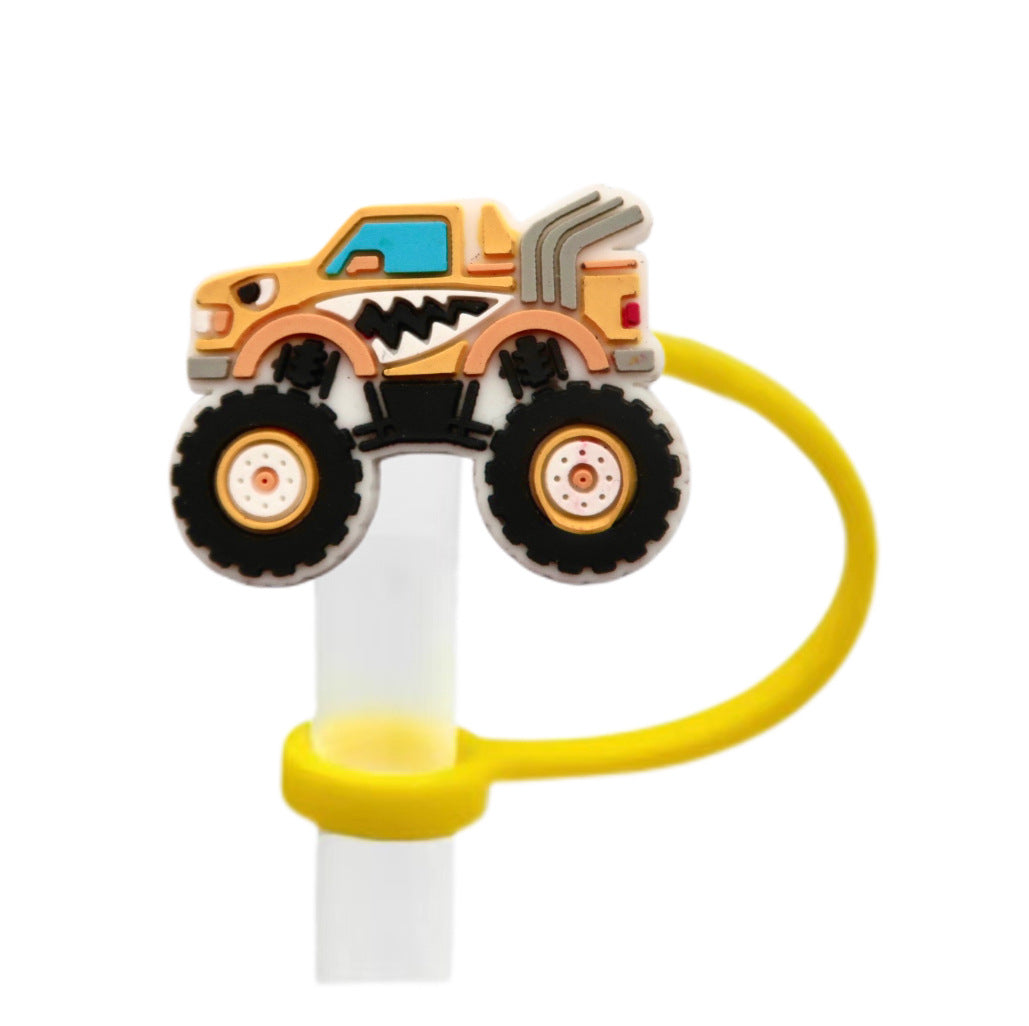Wholesale 10pcs Off-road Racing Creative Cartoon 8/10mm Silicone Dustproof and Anti Overflow Straw Cover