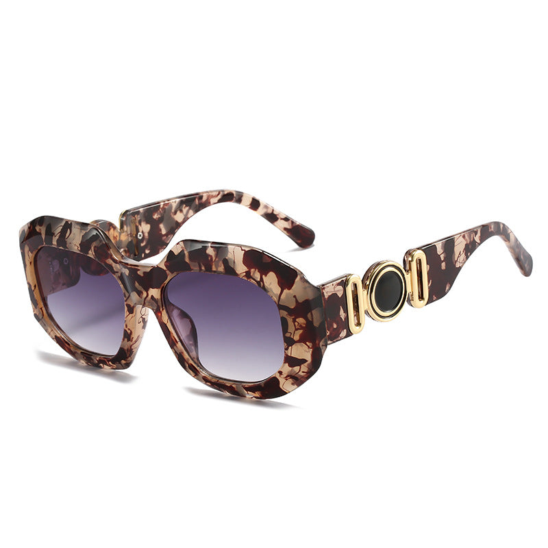 Wholesale Polygonal Jelly Color Versatile Large Frame Sunglasses