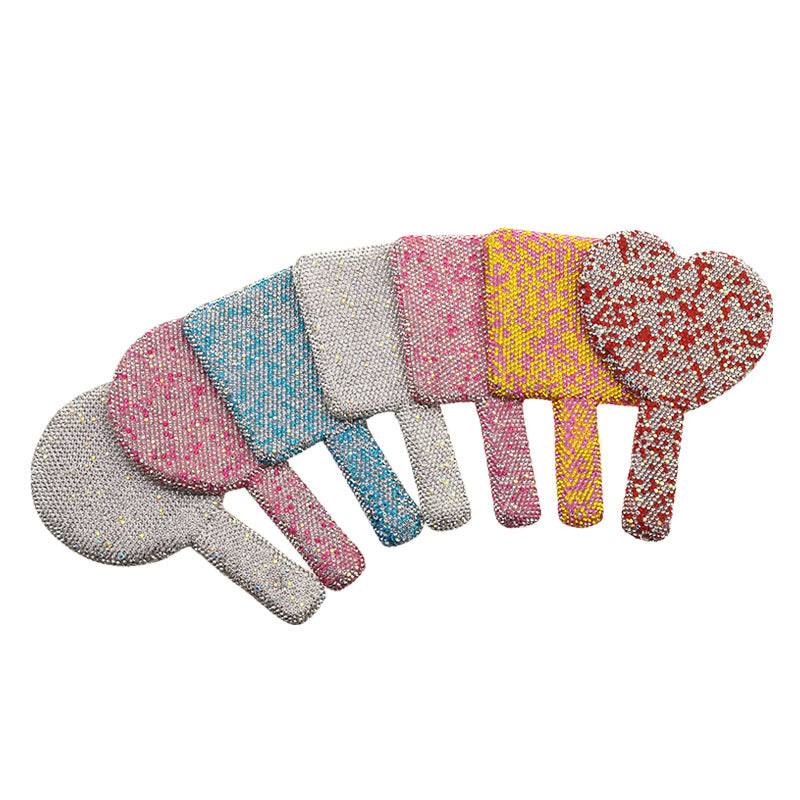 Wholesale of Valentine's Day Ceramic Clay with Diamond Handle Mirrors