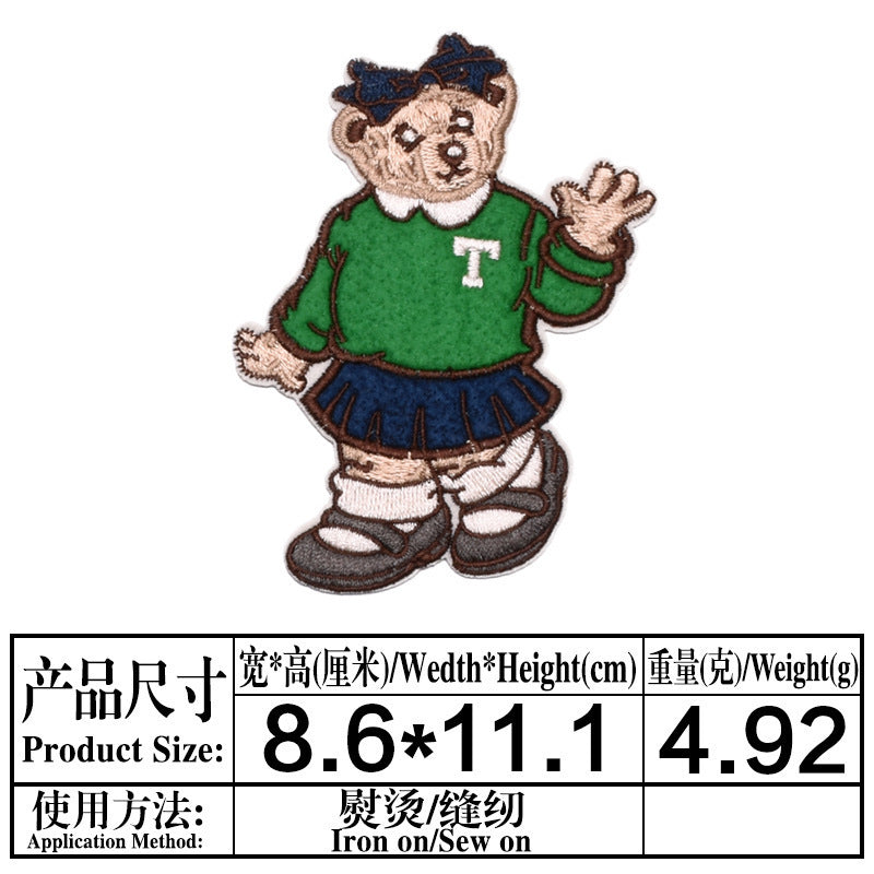 Wholesale Cute Cartoon Bear Iron On Cloth Patch Modern Simple Applique For Clothing