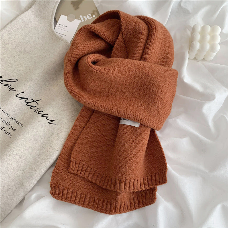 Wholesale Solid Color Soft Autumn and Winter Warm Knitted Scarf