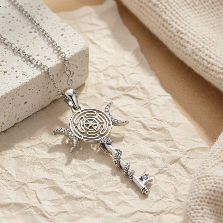 Wholesale Greek snake-shaped winding key necklace
