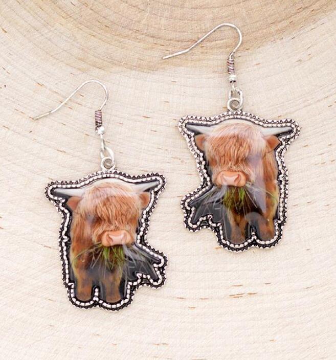 Wholesale of Western Fengxi Highland Cow Earrings