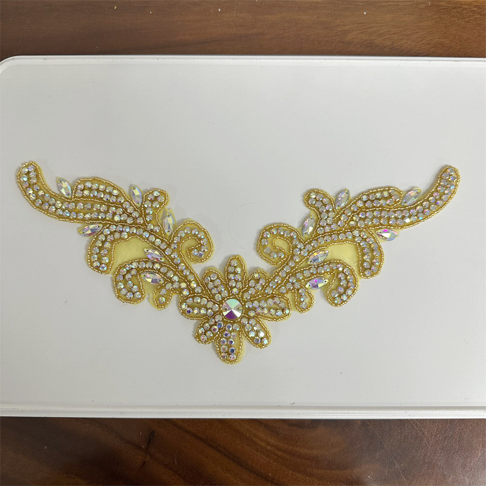 Wholesale Multi colored glass diamond flower water diamond DIY Patches