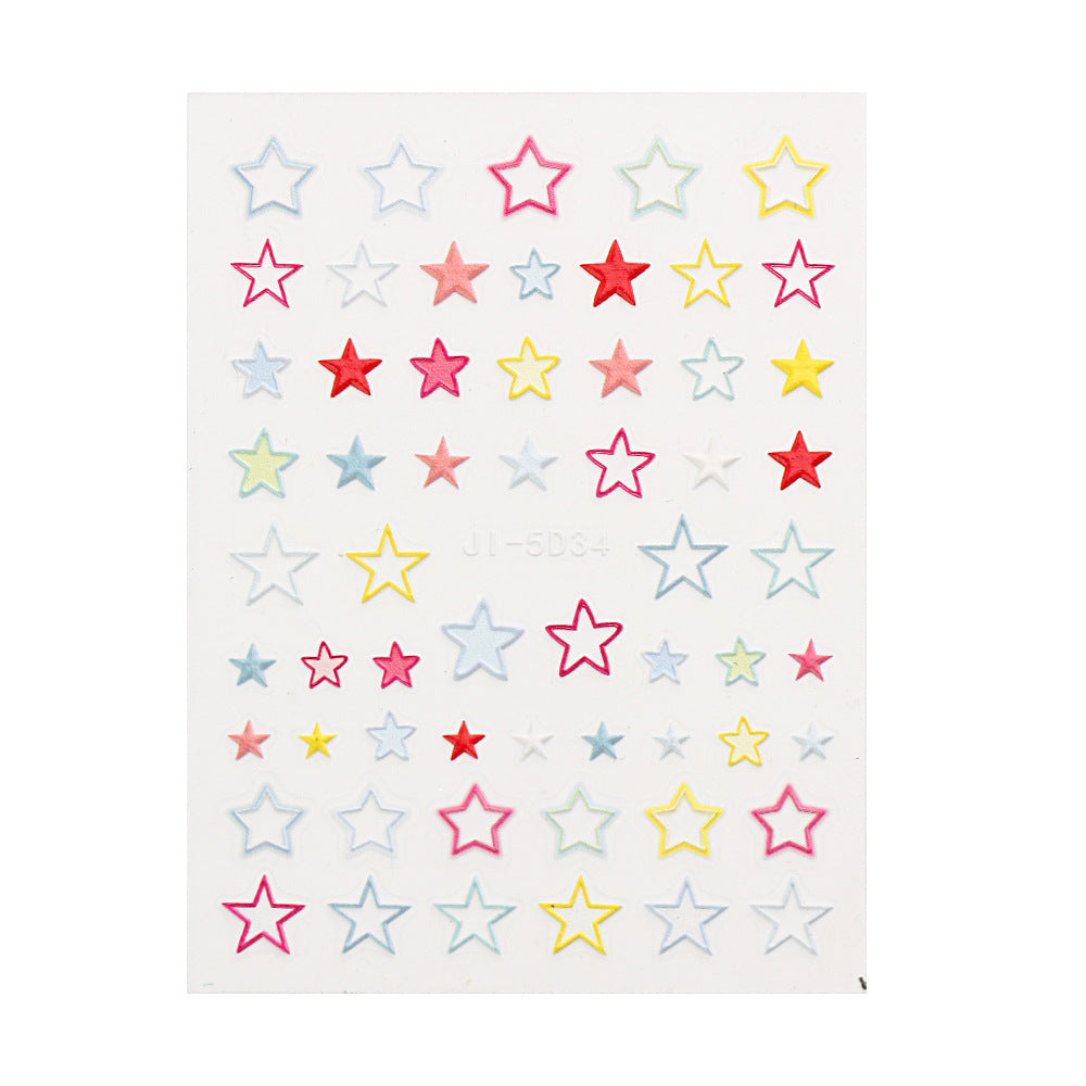 Wholesale 3pcs/pack  Manicure Relief Stickers 5D Spring Flowers and Birds Stereo Bronzing Stickers