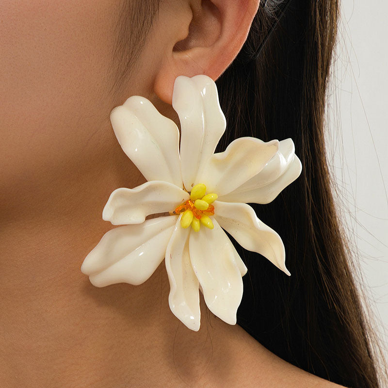 Wholesale Acrylic Flower Alloy Earrings Retro Chic Fashion Jewelry Accessory For Women Casual Party