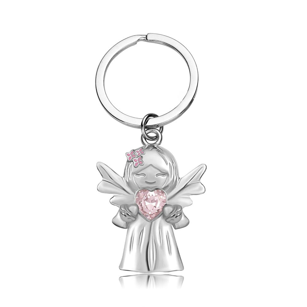 Wholesale  Smile Guardian Angel Jewelry Zircon  Love Alloy Keychain