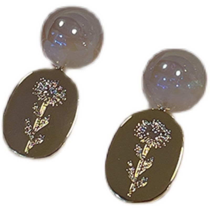 Wholesale Silver Needle Zircon Heart Bow Mermaid Concubine Pearl Copper Earrings