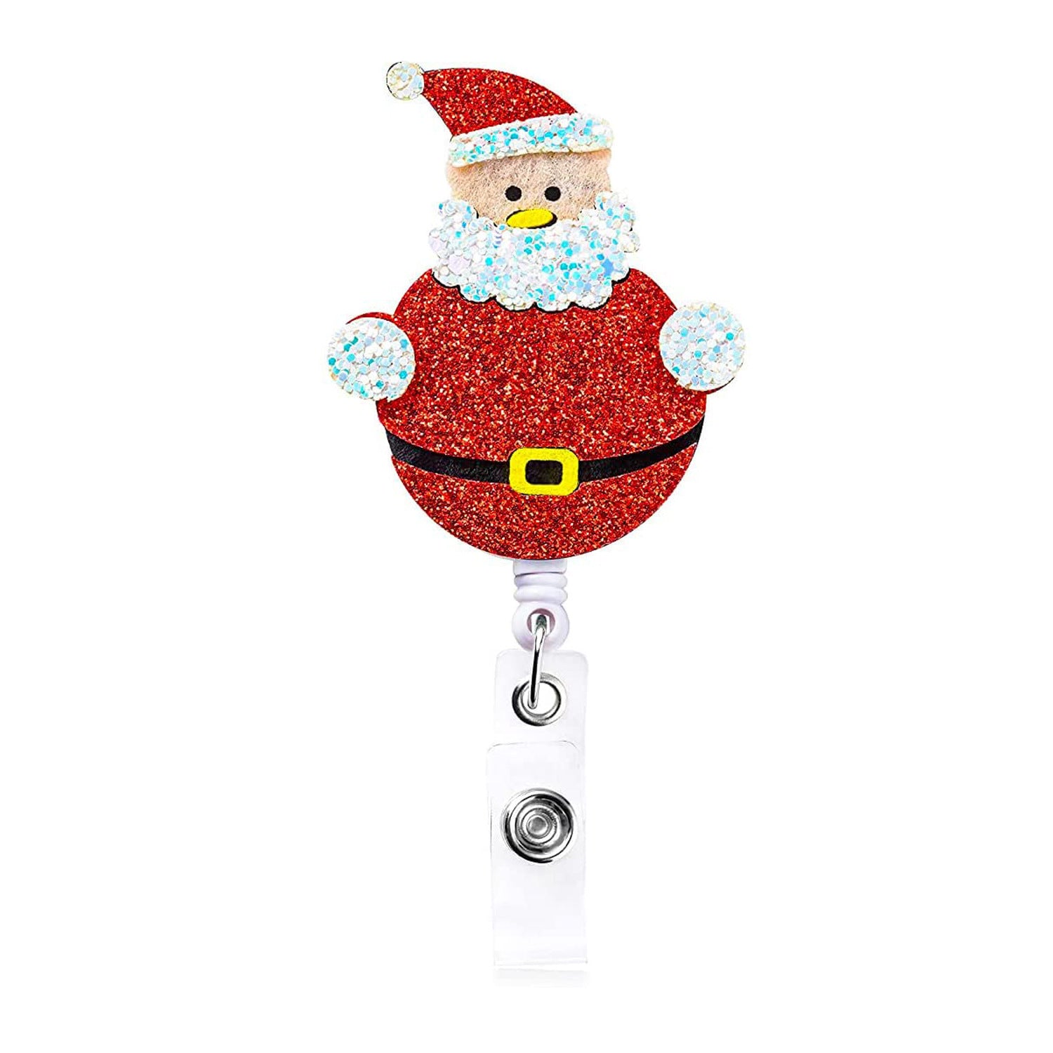Wholesale Christmas Felt Easy Pull Buckle Cute Retractable Rotating ID Buckle