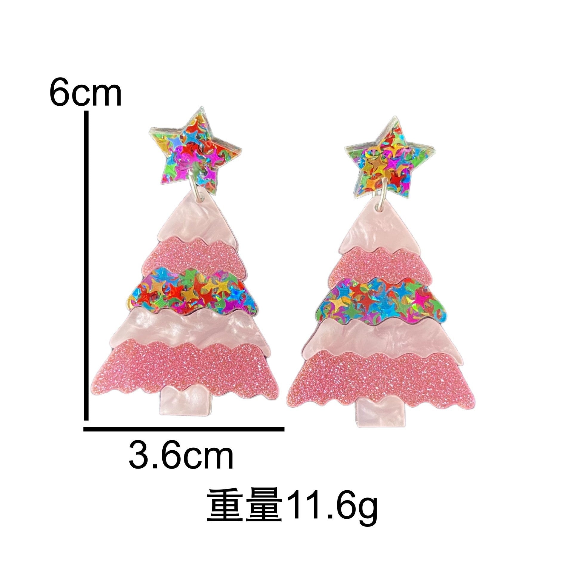 Wholesale Acrylic Christmas Tree Earrings With Geometric Sequins Sweet Party Fashion For Women