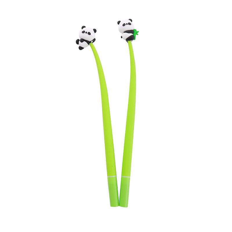Wholesale Soft Glue Panda Rock Music gel  Cartoon Office Signature Plastic Pen
