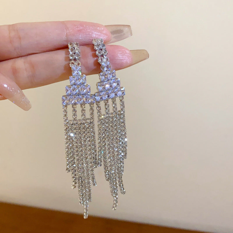 Wholesale Diamond Butterfly Flower Five Pointed Star Tassel Alloy Earrings