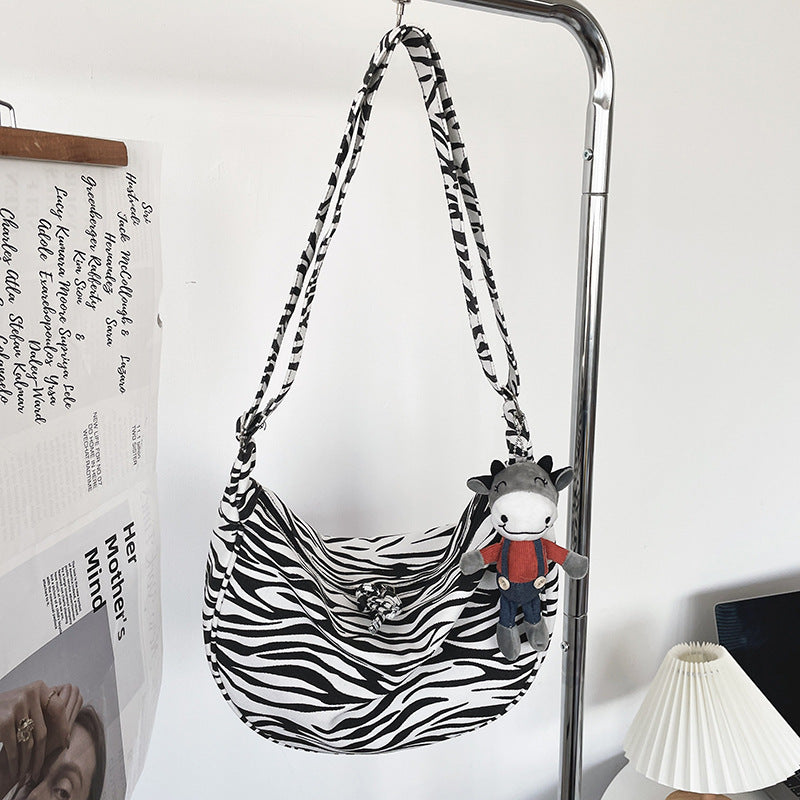 Wholesale Leopard Print Cow Print Bag Large Capacity Simple Canvas Bag Crossbody Bag