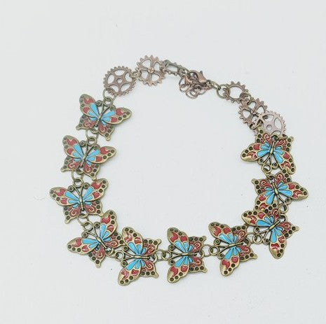 Wholesale Butterfly Alloy Gear Bracelet Set