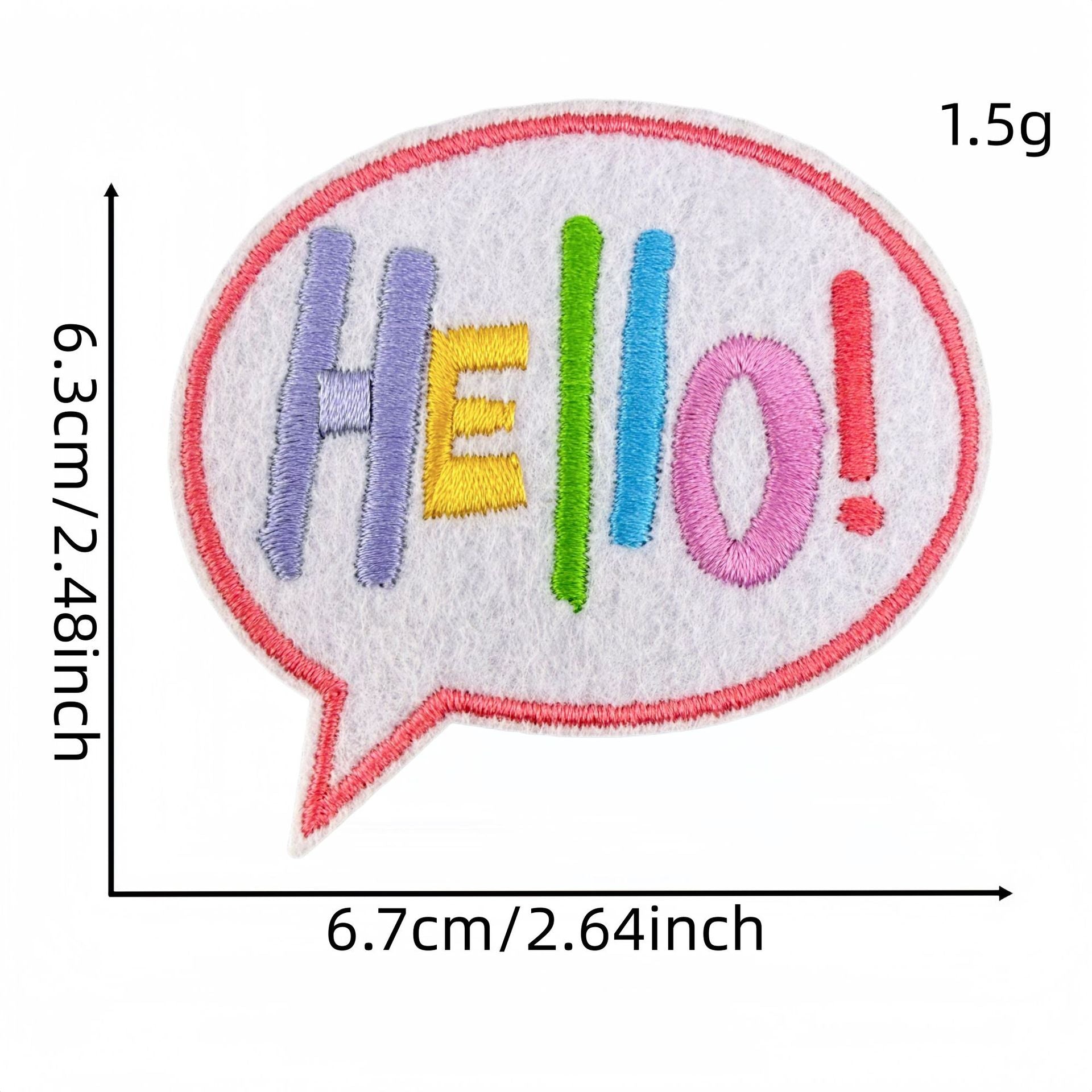 Wholesale Cartoon Hello Embroidered Patch For Everyday DIY Decoration Clothing Accessory