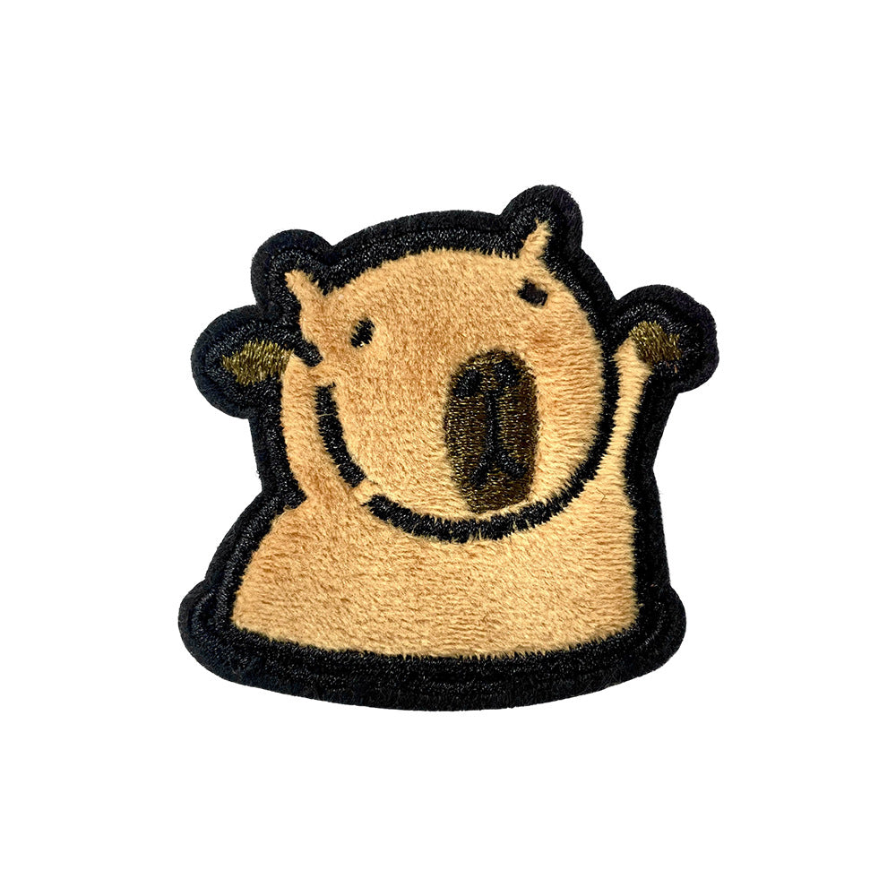Wholesale Towel Embroidery DIY Patch Capybara Cartoon Embroidered Badge For Coat Decoration