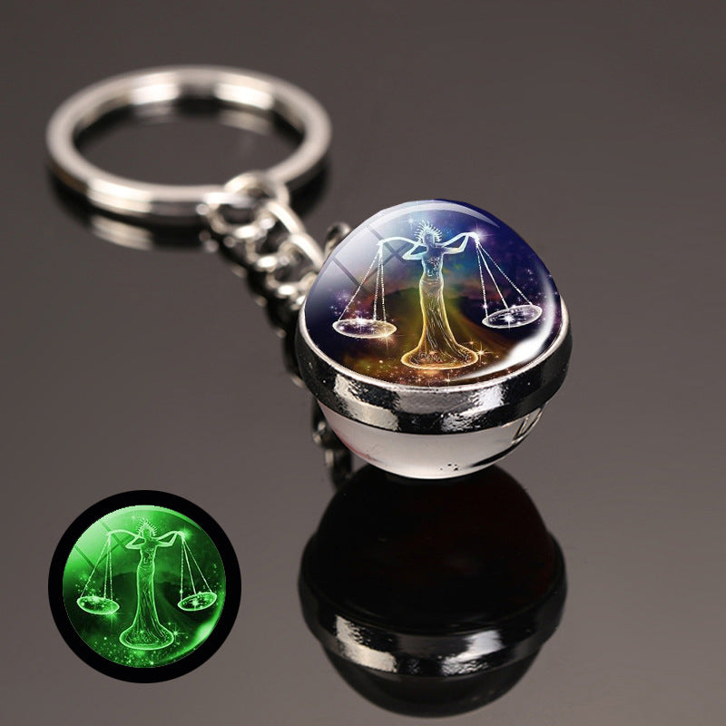 Wholesale Alloy Luminous Zodiac Keychain
