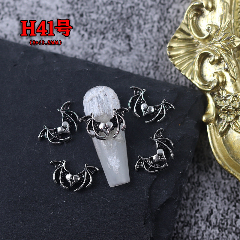Wholesale Ancient Silver Alloy Angel Skull Nail Art Charms For  Dark Retro Style