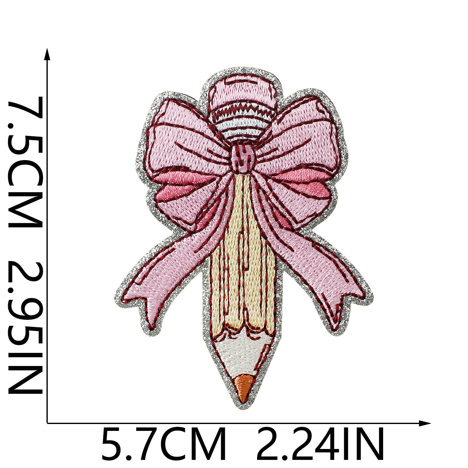 Wholesale Bow Pencil Theme Iron On Embroidery Patch Decorative Casual Clothing Accessory