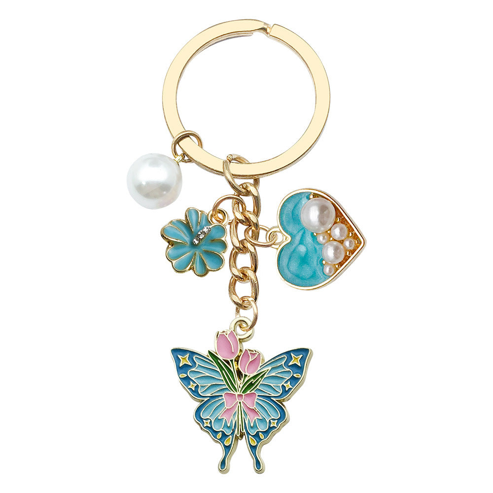Wholesale Colorful butterfly metal keychain