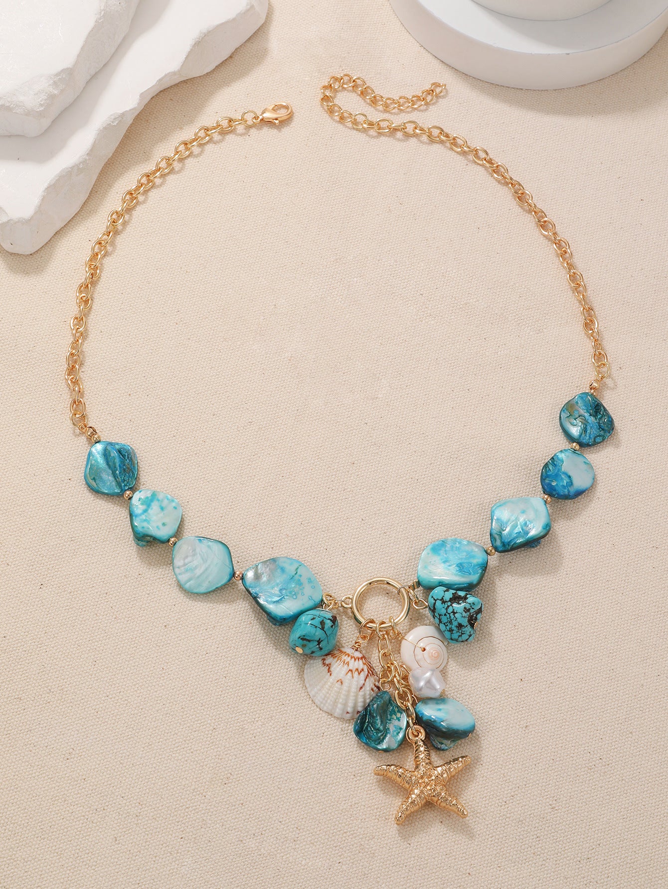 Wholesale Bohemian Seaside Holiday Style Beach Shell Pendant Beaded Necklace