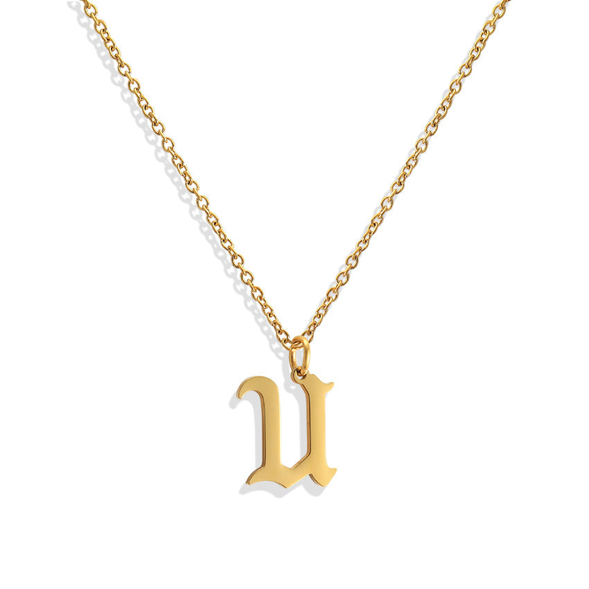 Wholesale Capital Letter Pendant Clavicle Chain Necklace