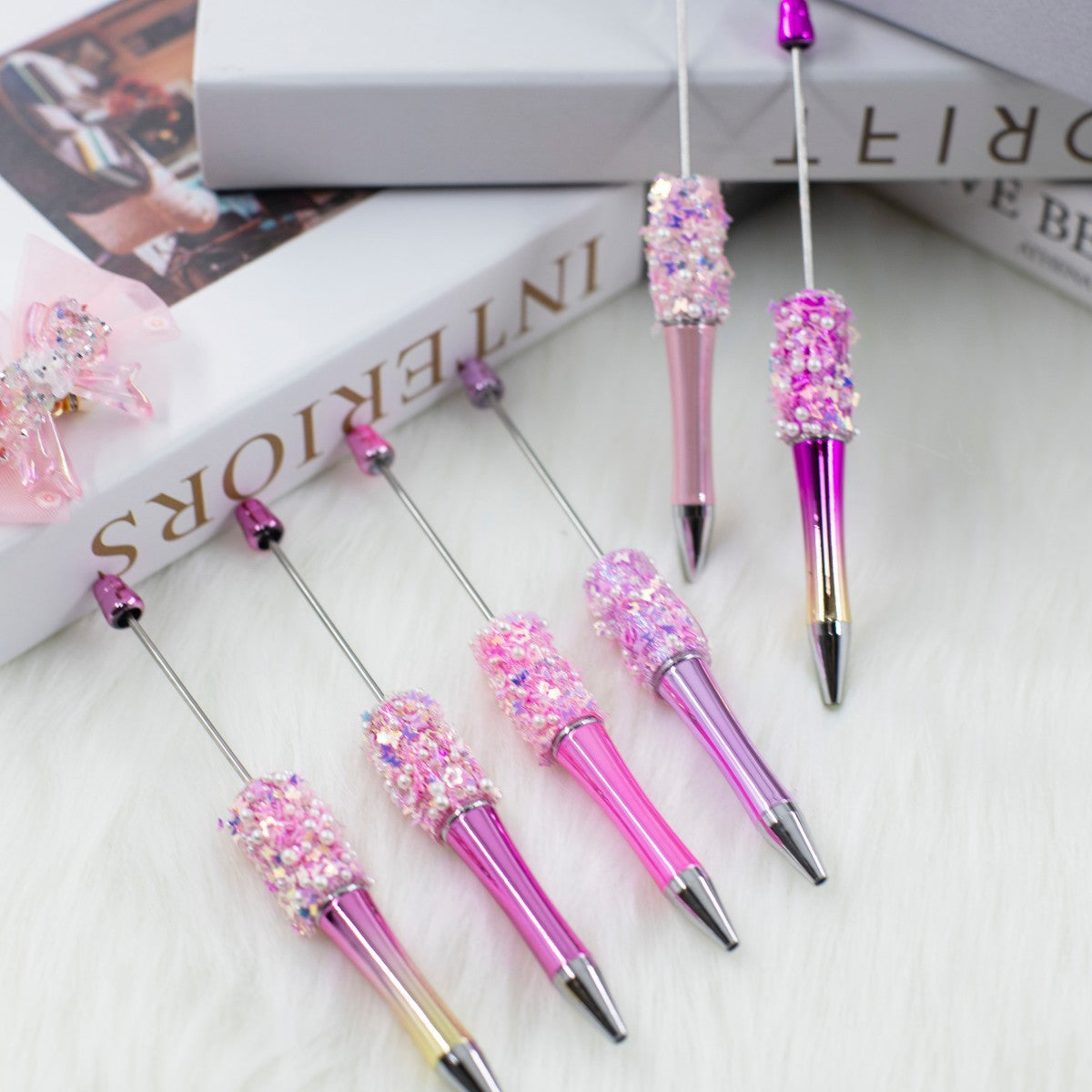 Wholesale 10pcs  DIY sequin electroplating bead pen handmade resin patch