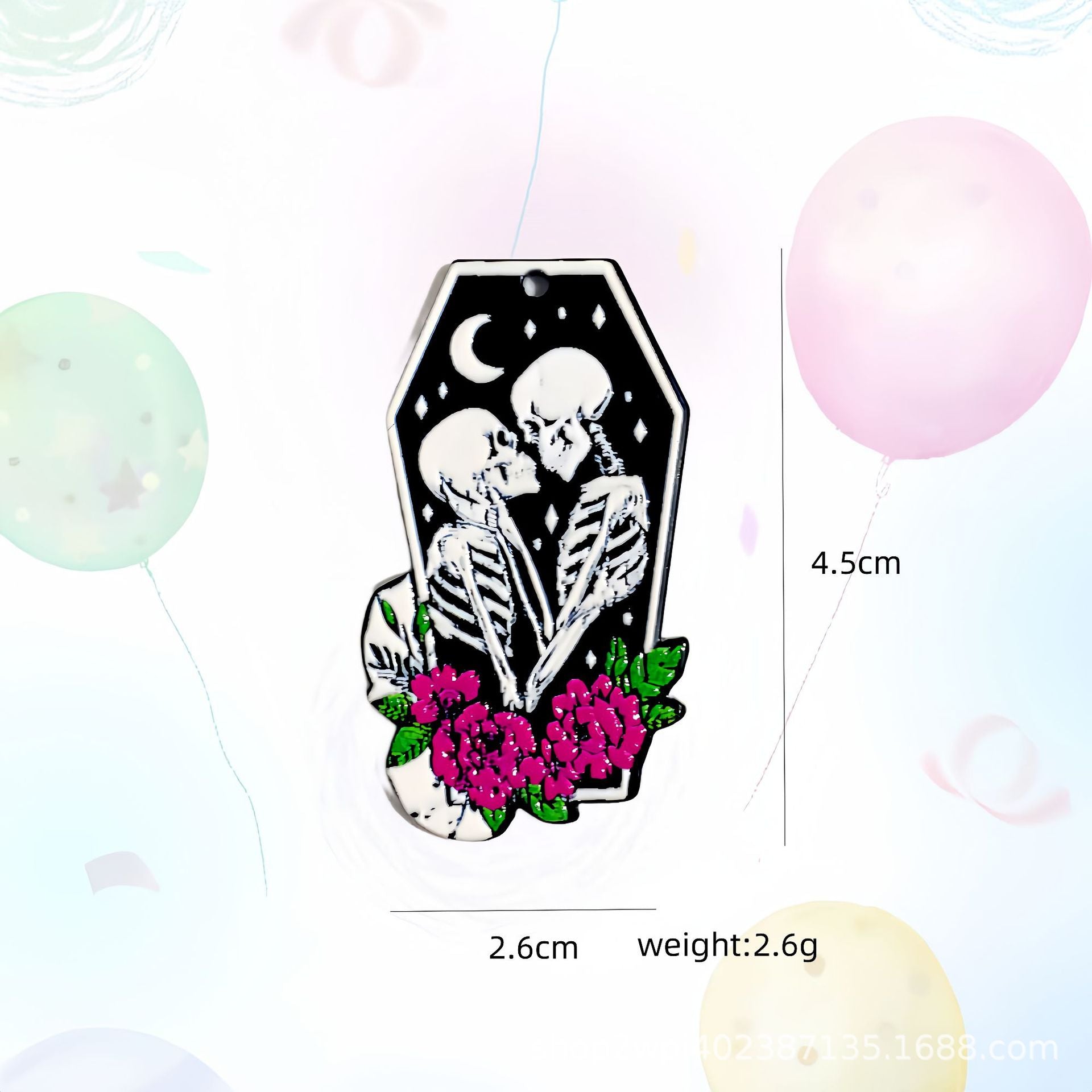 Wholesale 30pcs/ pack Cherry Skull Acrylic Flatback Pendant DIY Earrings Pendant