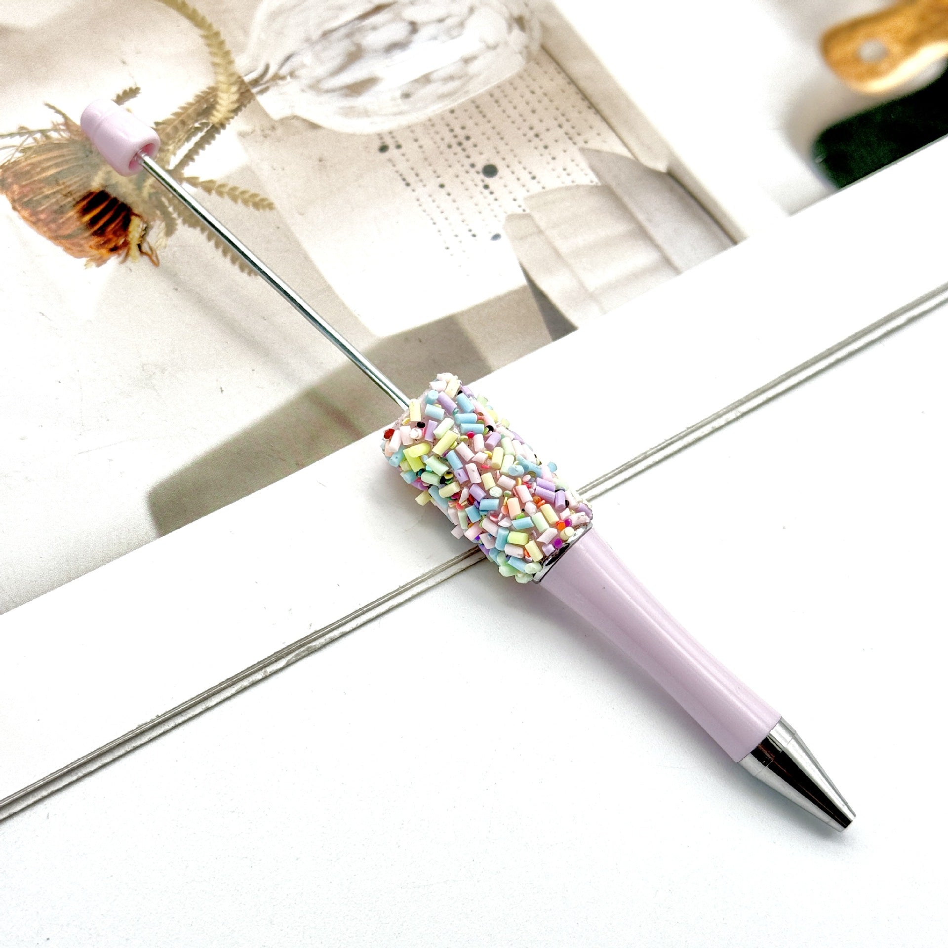 Wholesale DIY colored sugar needle sugar bead pen plastic round bead pen