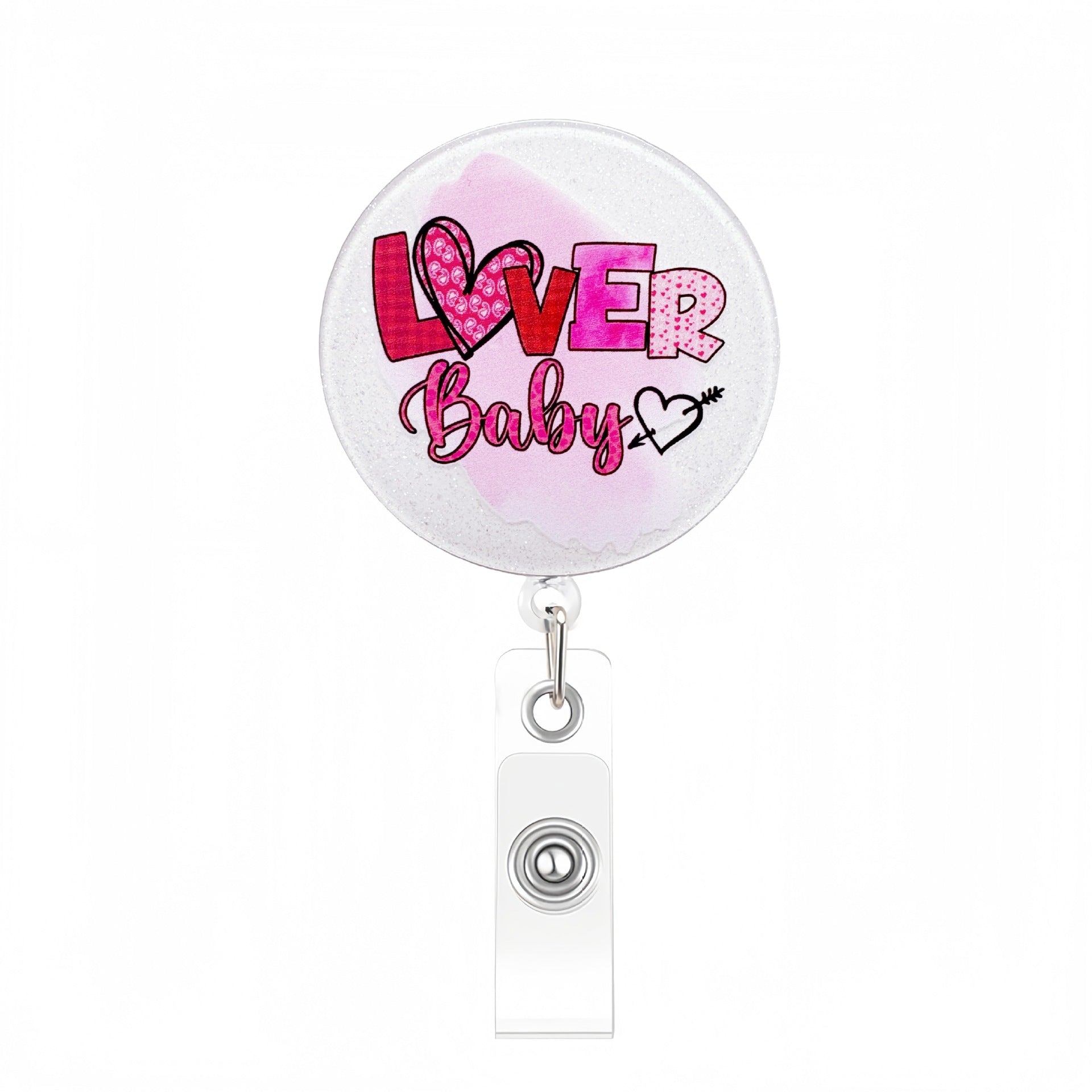 Wholesale  Acrylic Romantic Valentine' s Day  Retractable Badge Reel