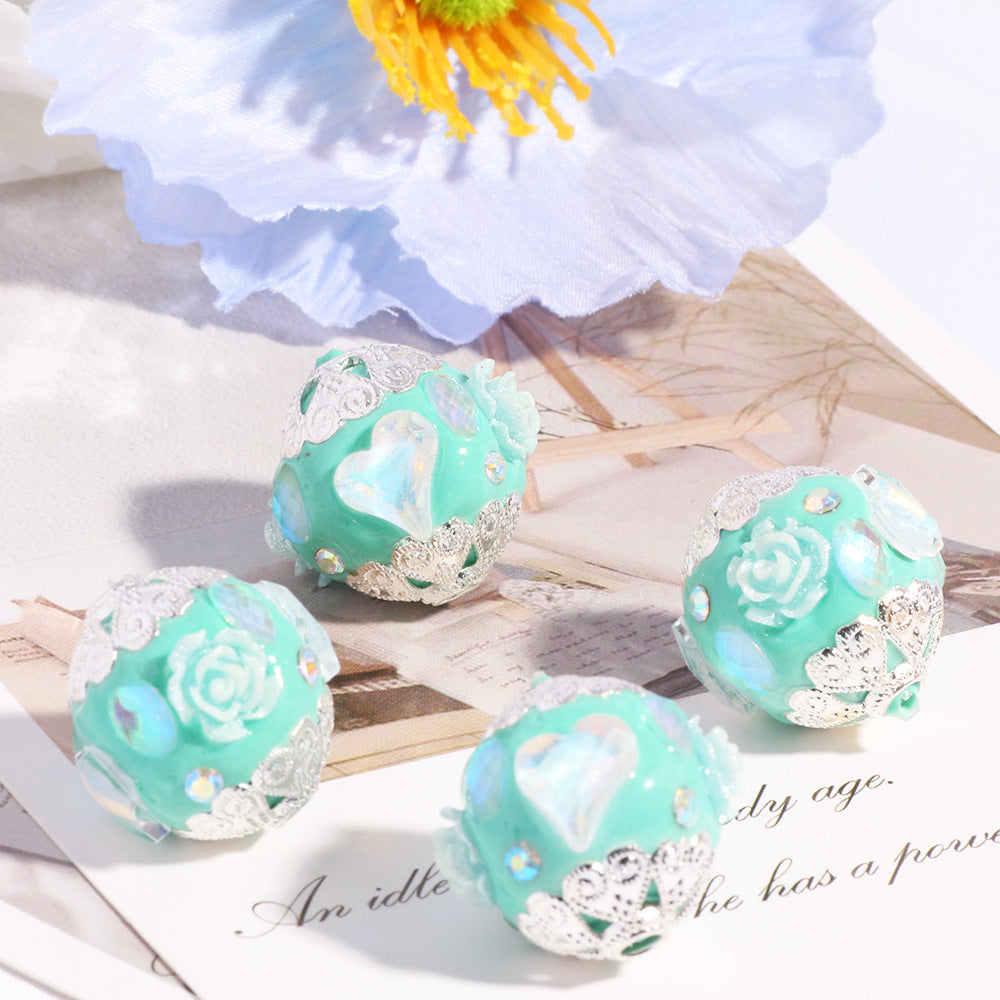 Wholesale Nepalese ethnic style love loose beads straight hole beads DIY